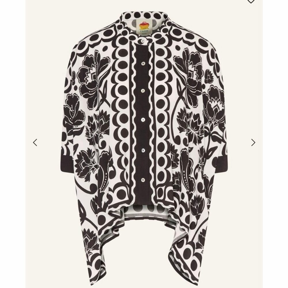Farm Rio FLORAL ARABESQUE blouse size M